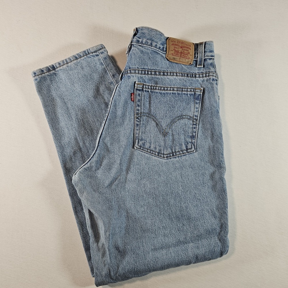 Vintage Levi's 550 Relaxed Fit Tapered Leg Jeans Womens 16 MIS M Blue Denim Y2K - Picture 1 of 12